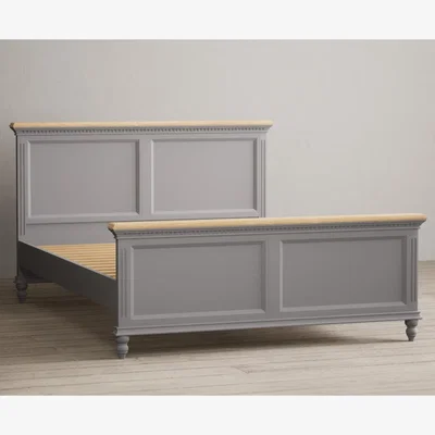 Oak&More Francis Oak and Light Grey Painted Double Bed