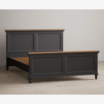 Oak&More Francis Oak and Charcoal Grey Painted Double Bed