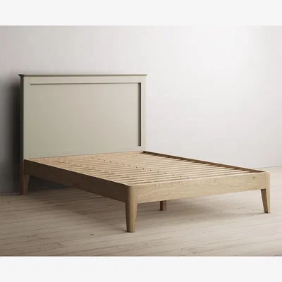 Oak&More Ancona Oak and Soft Green Painted Double Bed