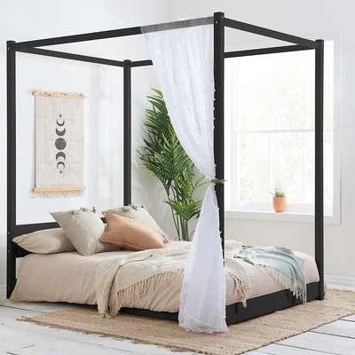 Olivia's Olivia's Dante Four Poster Bed in Black / Double