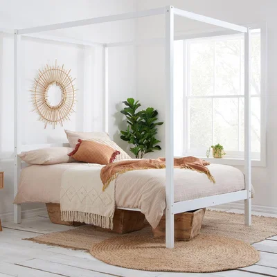 Olivia's Olivia's Melody Four Poster Bed in White / Double