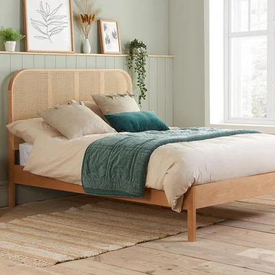 Olivia's Olivia's Maggie Rattan Bed in Oak / Double