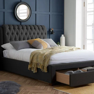 Olivia's Olivia's Veronica 2 Drawer Bed in Charcoal / Double