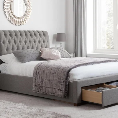 Olivia's Olivia's Veronica 2 Drawer Bed in Grey / Double