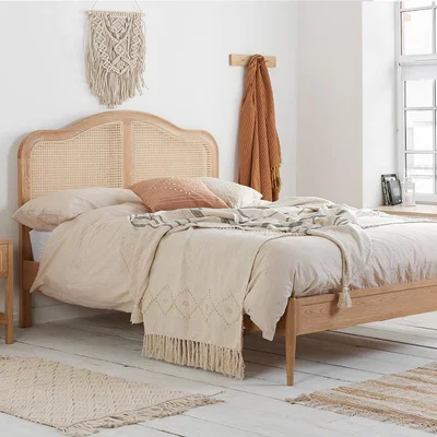 Olivia's Olivia's Lincoln Rattan Bed in Oak / Double