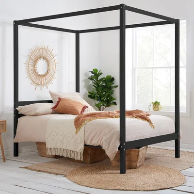 Olivia's Olivia's Melody Four Poster Bed in Black / Double