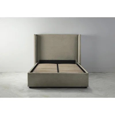 Perch and Parrow Suzie 4'6 Double Ottoman Bed Frame in Winter Rye"