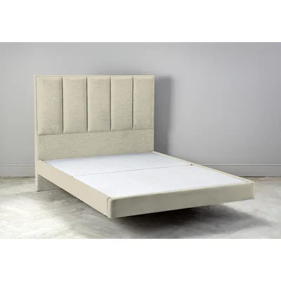 Perch and Parrow Waft 4'6 Double Size Bed Frame in Chantilly Cream"