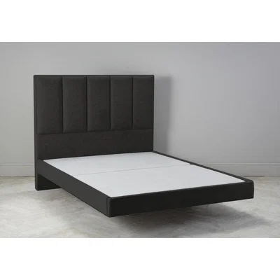 Perch and Parrow Waft 4'6 Double Size Bed Frame in Obsidian Black"