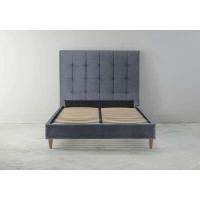 Perch and Parrow Hopper 4'6 Double Ottoman Bed Frame in Caspian Blue"