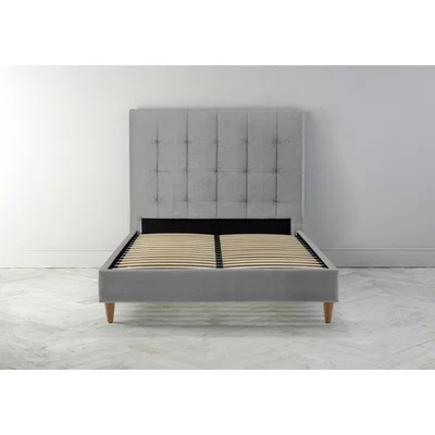 Perch and Parrow Hopper 4'6 Double Bed Frame in Silver Spoon"