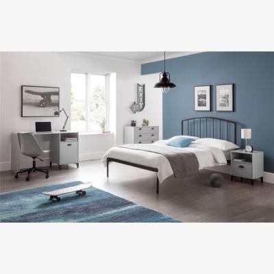 The Range Curved Metal Low End Bed Frame - Satin Grey / Double