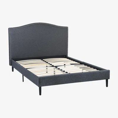 The Range Nadine Upholstered Queen Bed Double Bed Frame - Grey