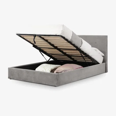 The Range Shoreditch High Headboard Lift-Up Storage Bed - Grey / Double