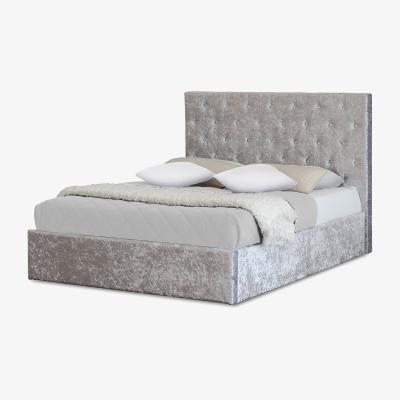 The Range Glitz Crushed Velvet Bed Frame - Silver / Double