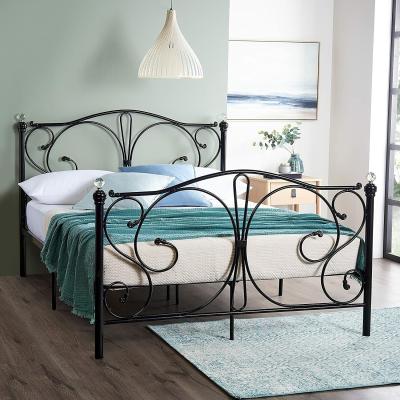 The Range Crystal Metal Bed Frame With Hybrid Mattress - Black / Double