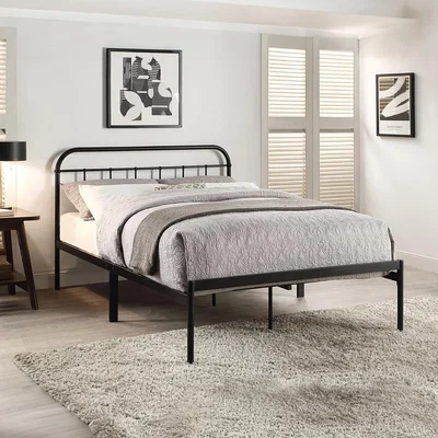 The Range Aldbury Traditional Modern Black Metal Bed Frame - Black / Double