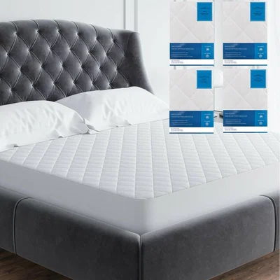The Range Anti Allergy Quilted Mattress Protector Bed Cover Topper - White / Double