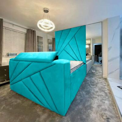 The Range Tina Plush TV Bed Frame - Teal / Double
