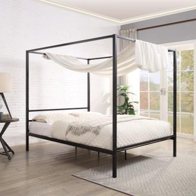The Range Chalfont Black Four Poster Metal Bed Frame - Black / 32g / Double