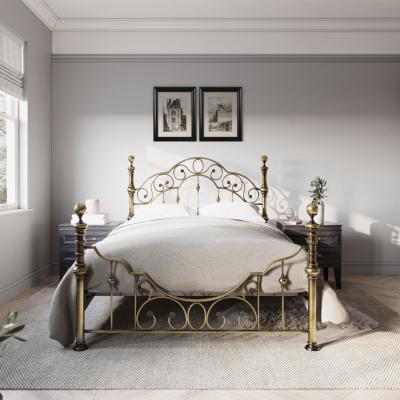 The Range Rosabelle Brass Metal Bed Frame - Brass / Double