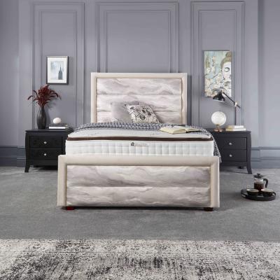 The Range Coast Design Luxury Velvet Upholstered Bed Frame  - Alabaster and Cream / Double