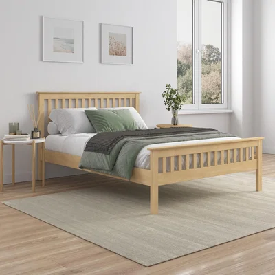 The Range Pitlochry Solid Oak Wooden Bed Frame - Oak / Double