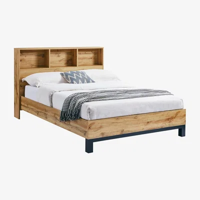 The Range Bali Bookcase Headboard Double Bed - Oak