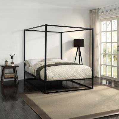 The Range Ashwell Modern 4 Poster Metal Bed Frame - White / Double