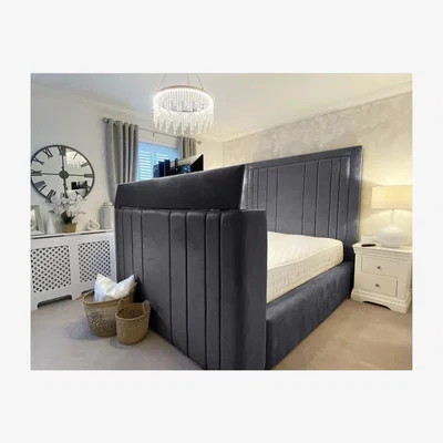 The Range Genna Plush TV Bed Frame - Steel / Double