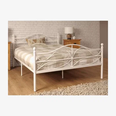 The Range White Scroll Effect Metal Bed Frame  - Double