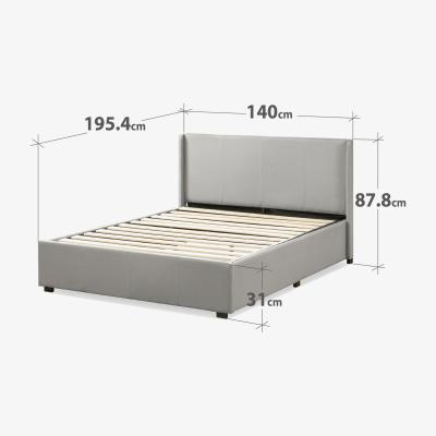 The Range Maddon Ottoman Storage Bed - Grey / Double