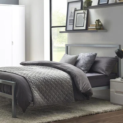 The Range Soto Metal Bed Frame - Silver / Double