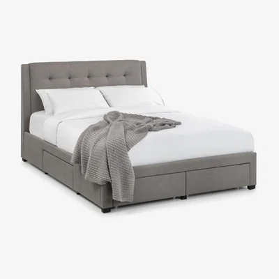 The Range Fullerton Bed With 4 Drawers - Grey / Double