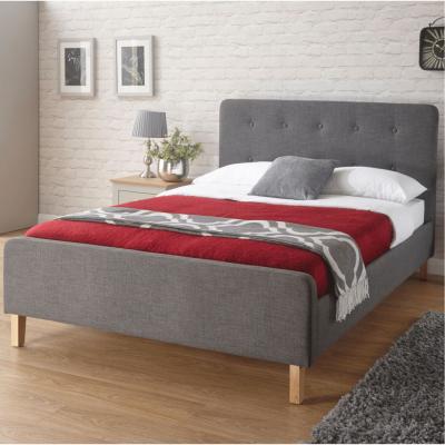 The Range Ashbourne Fabric Low End Bed Frame  - Charcoal / Double