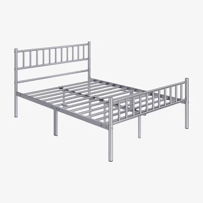 The Range Metal Bed Frame with Large Storage Space - Silver / Double