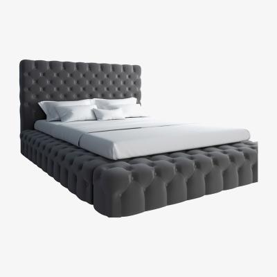 The Range Ambassador Chesterfield Bed Frame Velvet - Grey  / Double / 70in