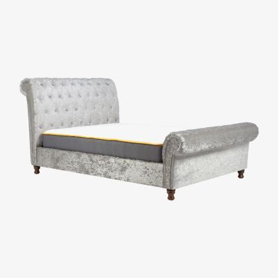The Range Birlea Castello Bed Steel Crushed Velvet - Grey / Double