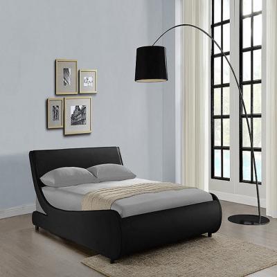 The Range Galactic Black Leather Bed Frame - Black / Double