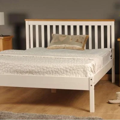 The Range Low Footend White Wooden Bed Frame  - Double