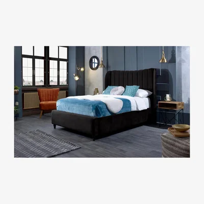The Range Carli Plush Bed Frame - Black / Double