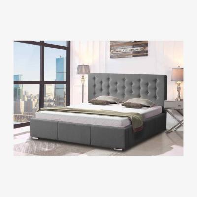 The Range Olivia Upholstered Plush Velvet Bed Frame - Grey / Double