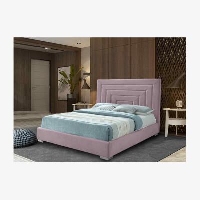 The Range Luka Upholstered Plush Velvet Bed Frame   - Pink / Double