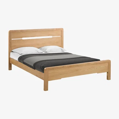 The Range Curve Double Bed  - Oak