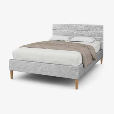 The Range Oscott Silver Crushed Velvet Bed Frame - Silver / Double