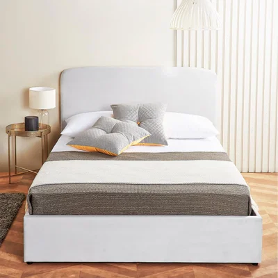 The Range Velvet Bed Frame With Storage - Grey / 65kg / Yes / Double