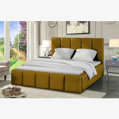 The Range Manon Upholstered Plush Velvet Bed Frame - Yellow / Double / 120cm