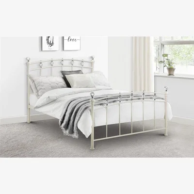 The Range Crystal Finial Metal Bed Frame - Metal / Double