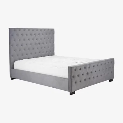 The Range Birlea Marquis Fabric Bed Grey Velvet - Grey / Double
