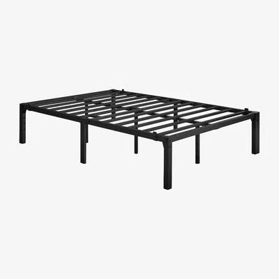 The Range Metal Bed Frame with Heavy Duty Steel Slat - Black / Double